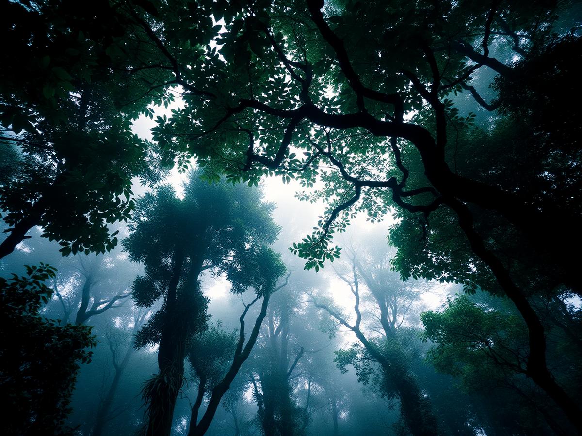 Canopée de forêt tropicale en République centrafricaine